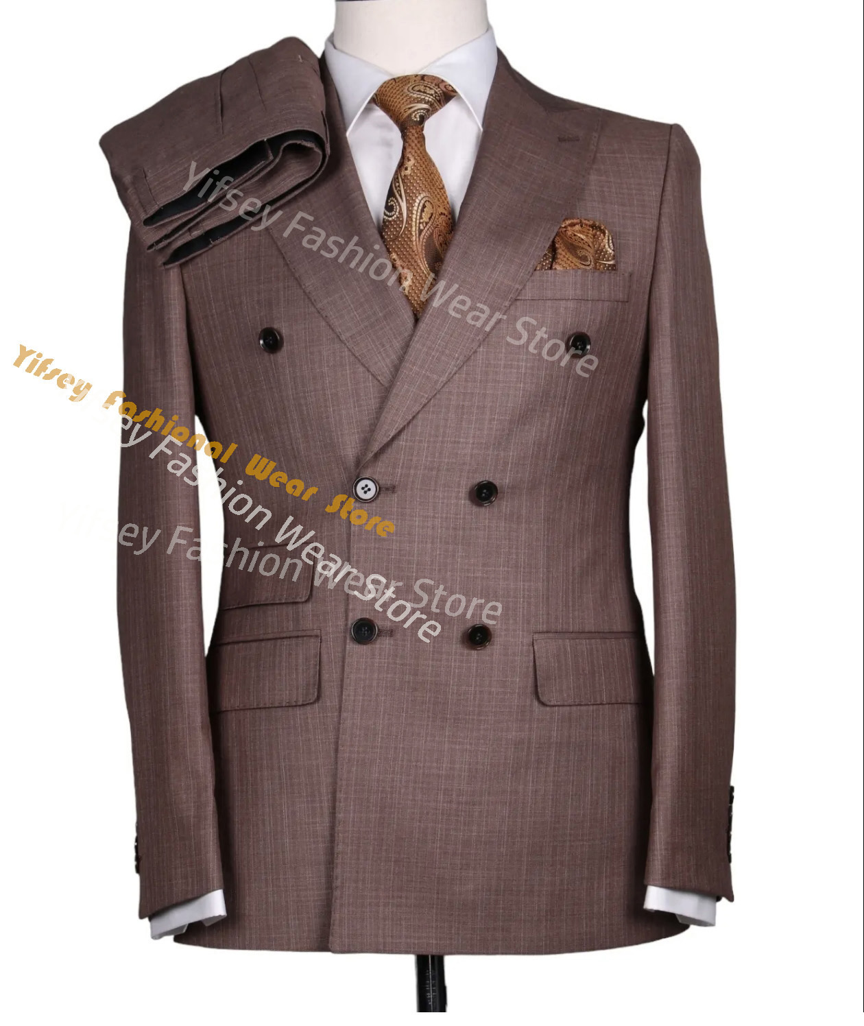 Latest Men Formal Wear - ブラウンサマーマンスーツセットコートパンツボーイフレンドブレザーズボン結婚式の服フォーマル最新テーラードソーシャルウェア衣装オム