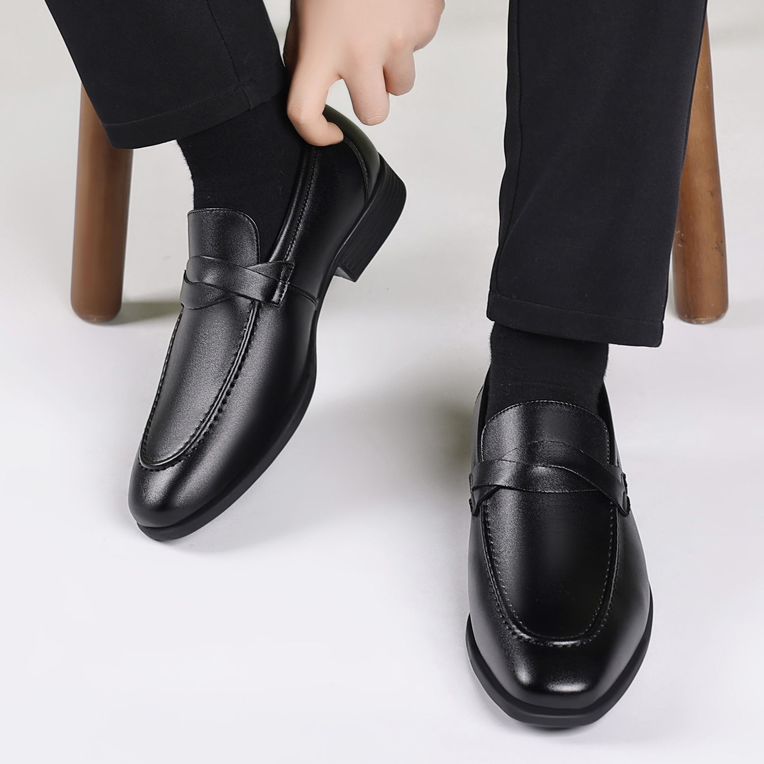 Men'S Formal Office Wear Shoes - 英国スタイルのフォーマルウェア用メンズレザーシューズ、ビジネス快適で通気性のあるドレスシューズ