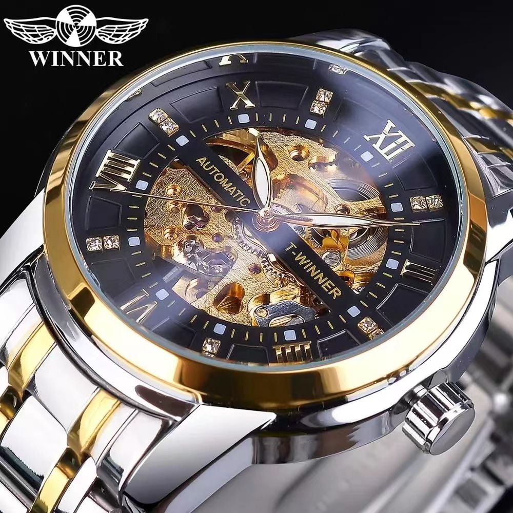 Men'S Formal Wear Watches - メンズ高級自動巻き機械式腕時計 - 夜光針、ステンレススチールストラップ、スケルトンデザイン - フォーマルとカジュアルな腕時計、ビジネス、日常使用、特別なイベントに最適 -