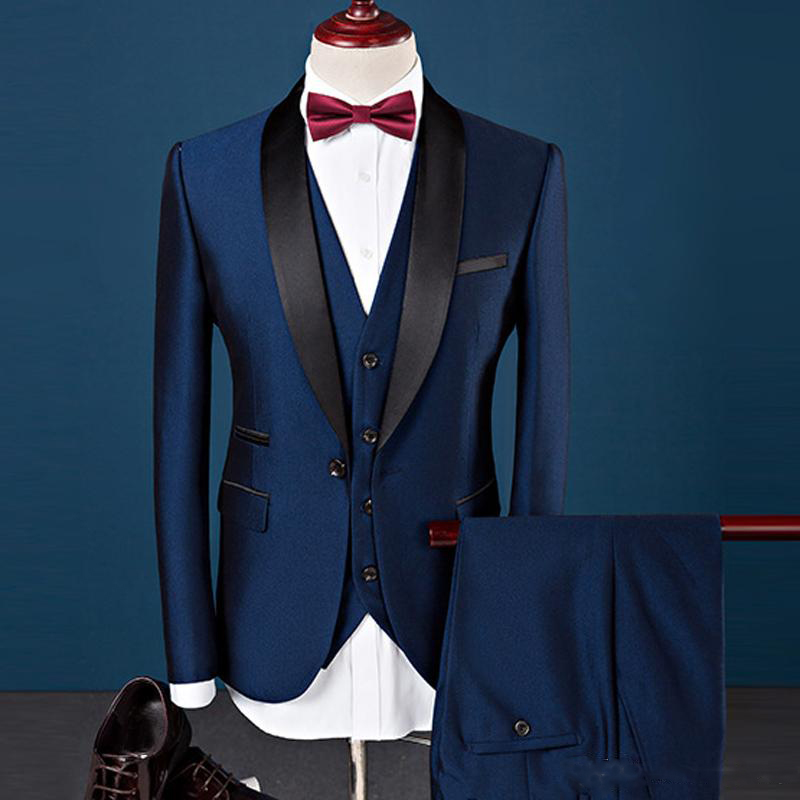 Latest Men Formal Wear - 最新デザインのハンサムなウェディングスーツ3ピースセット、スリムフィットグルームタキシード、フォーマルウェア、ショールラペル、グルームズマンスーツ（ジャケット+パンツ+ベスト）