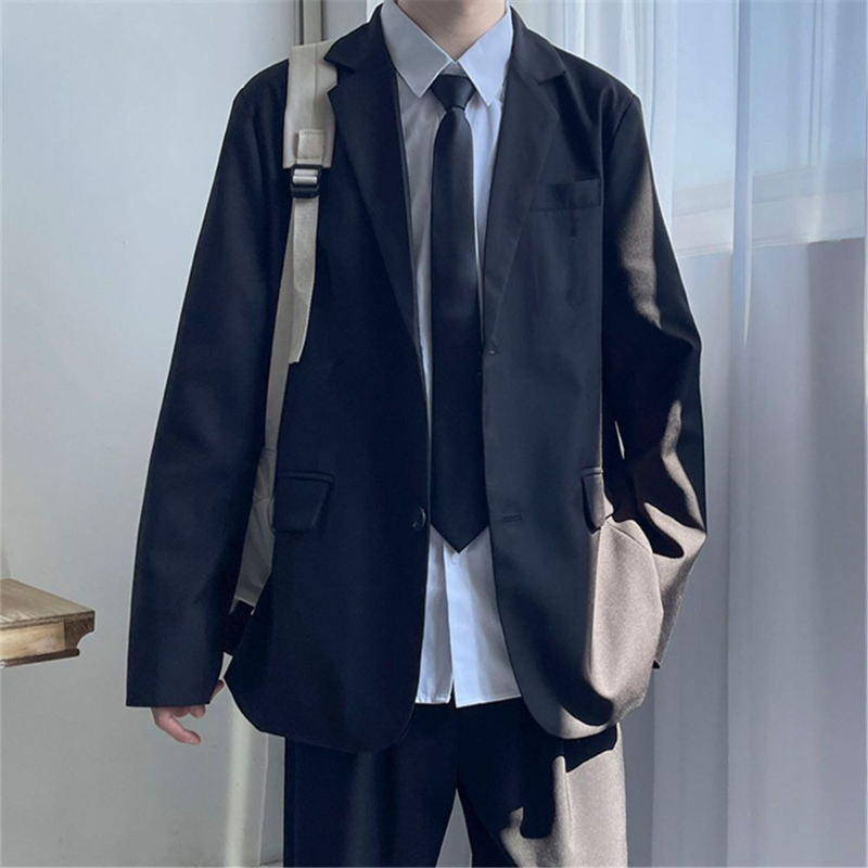 Men'S Formal Wear For Graduation - メンズカジュアルスーツセット カレッジ/高校制服風ブレザーパンツセット ユースフォーマルウェア 卒業式/ビジネススーツ