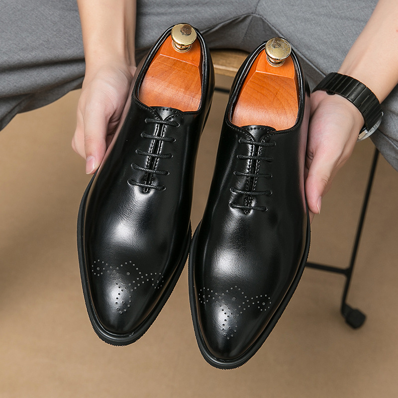 Men'S Formal Office Wear Shoes - メンズフォーマルウェア、新作ビジネスレザーシューズ、メンズカジュアルレースアップフォーマルシューズ、オフィスワークシューズ、男性向け、ファッション、結婚式用オックスフォードシューズ。