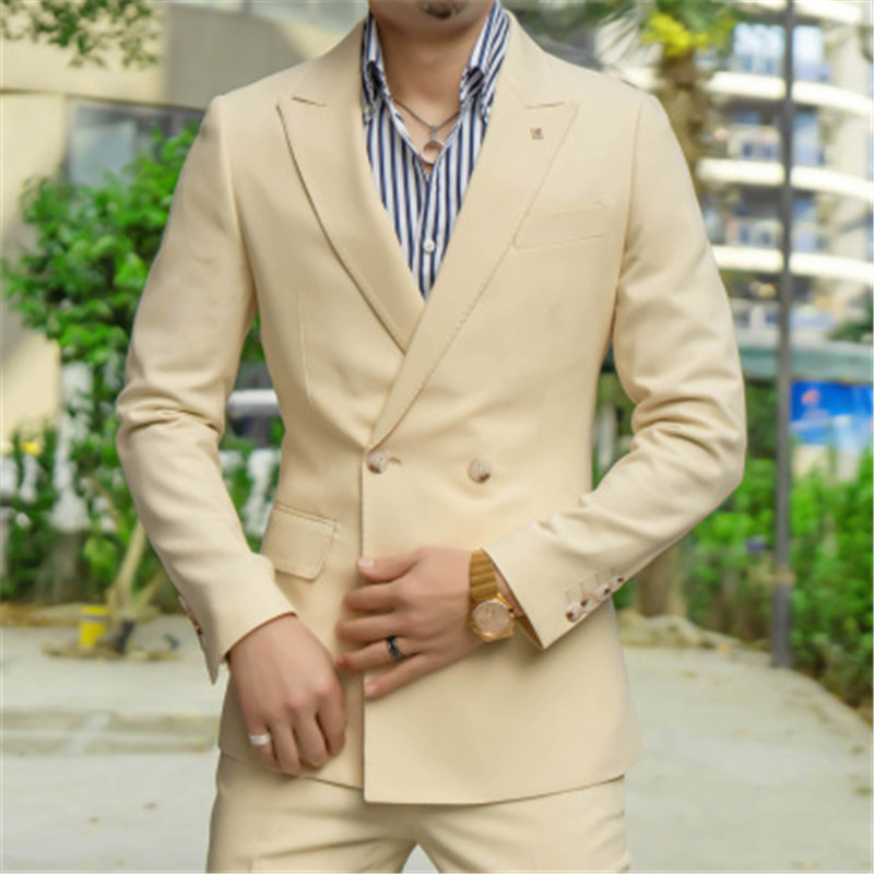 最新の 2 ピース スーツ メンズ 新郎ドレス スリム フィ - Latest Men Formal Wear のレビューと価格