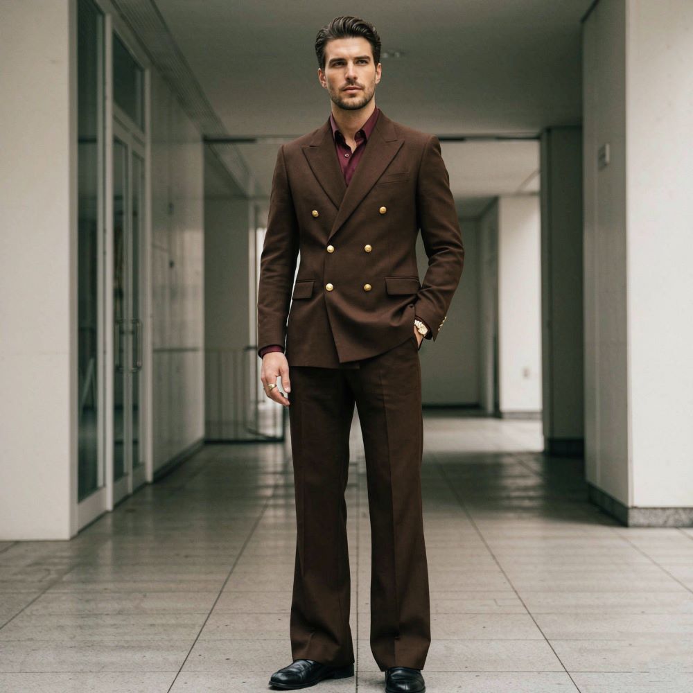メンズリラックスフィットスーツ2ピース、ダブルブレストフォー - Men'S Formal Wear For Graduation のレビューと価格