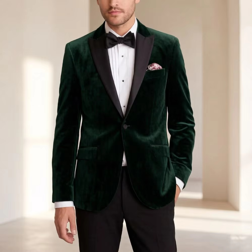 メンズベルベットフォーマルスーツ スリムフィット ワンピース - Men'S Formal Wear For Reception のレビューと価格