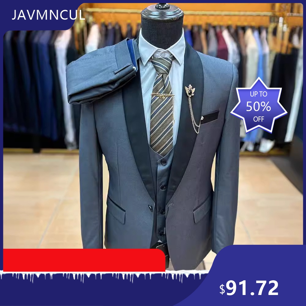 メンズスリムフィット3ピーススーツ ショールラペル フォーマ - Men'S Formal Wear For Graduation のレビューと価格