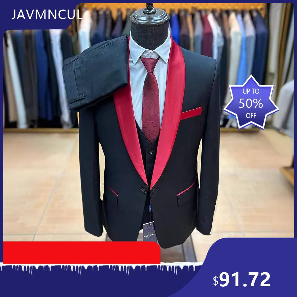 メンズスリムフィット3ピーススーツ ショールラペル フォーマ - Men'S Formal Wear For Graduation のレビューと価格