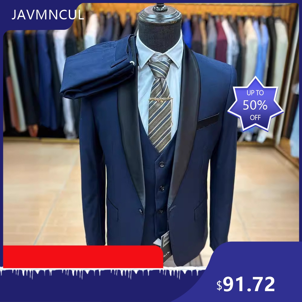 メンズスリムフィット3ピーススーツ ショールラペル フォーマ - Men'S Formal Wear For Graduation のレビューと価格