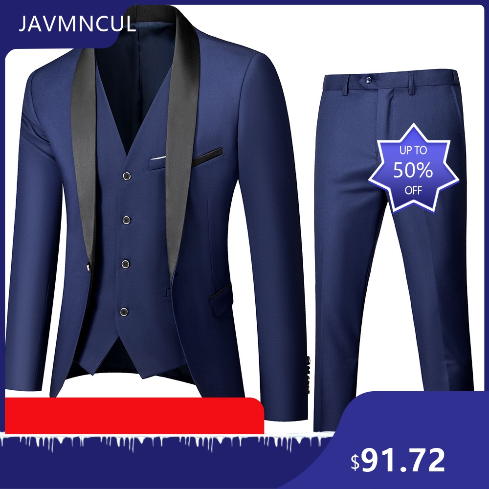 メンズウェディング3ピーススーツセット ショールラペル スリ - Men'S Formal Wear For Graduation のレビューと価格