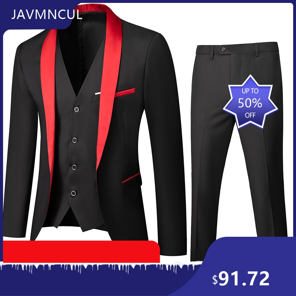 メンズウェディング3ピーススーツセット ショールラペル スリ - Men'S Formal Wear For Graduation のレビューと価格