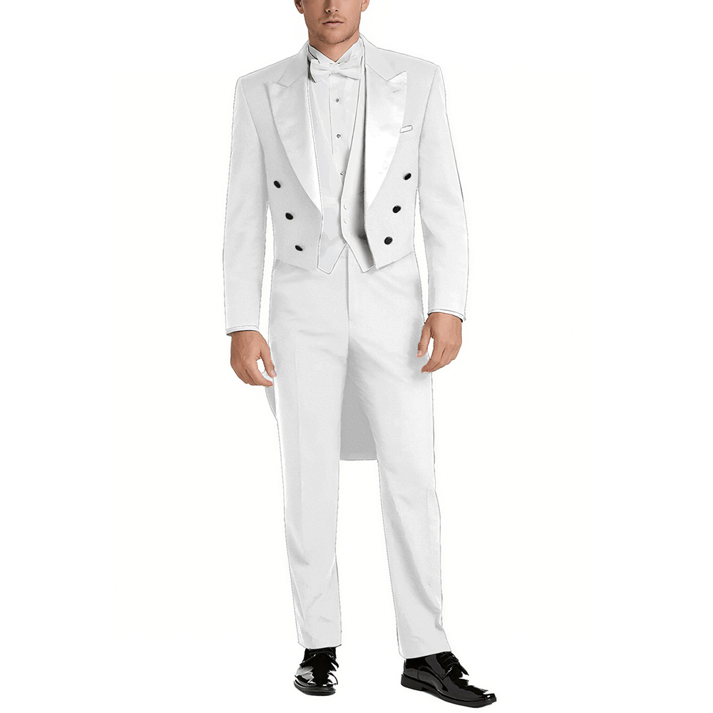 メンズサテンピークラペルスーツセット3ピースエレガントダブル - Men Formal Wear Pants のレビューと価格