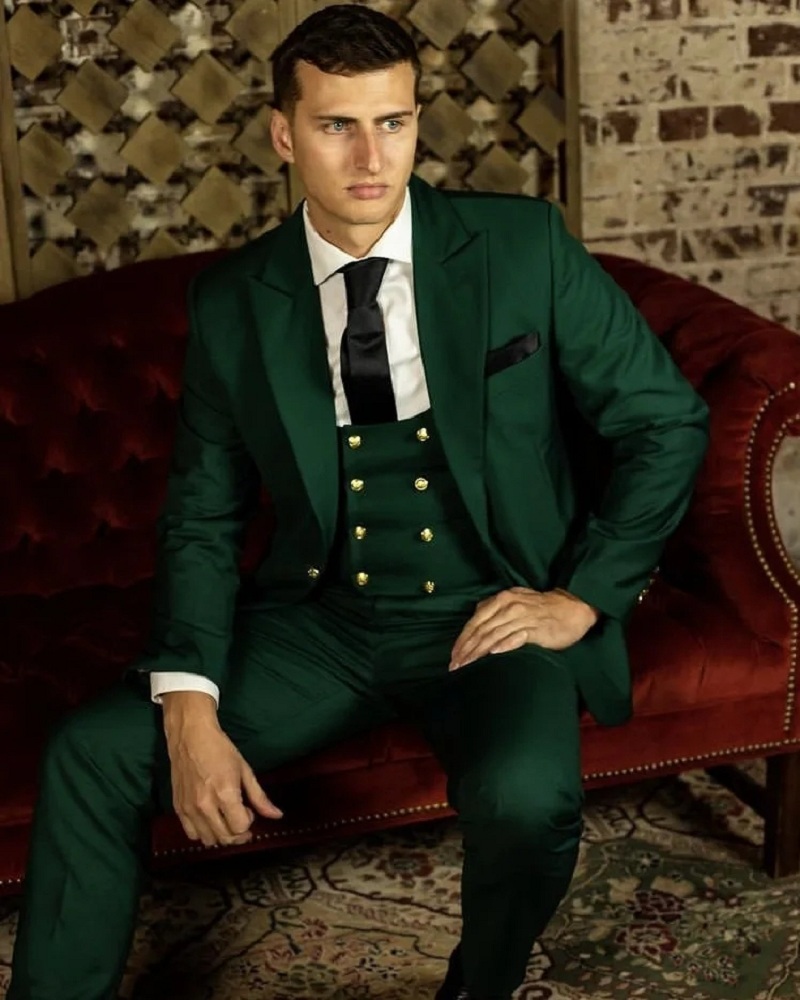 グリーンクラシックメンズスーツフォーマルウェディングパンツコ - Latest Men Formal Wear のレビューと価格