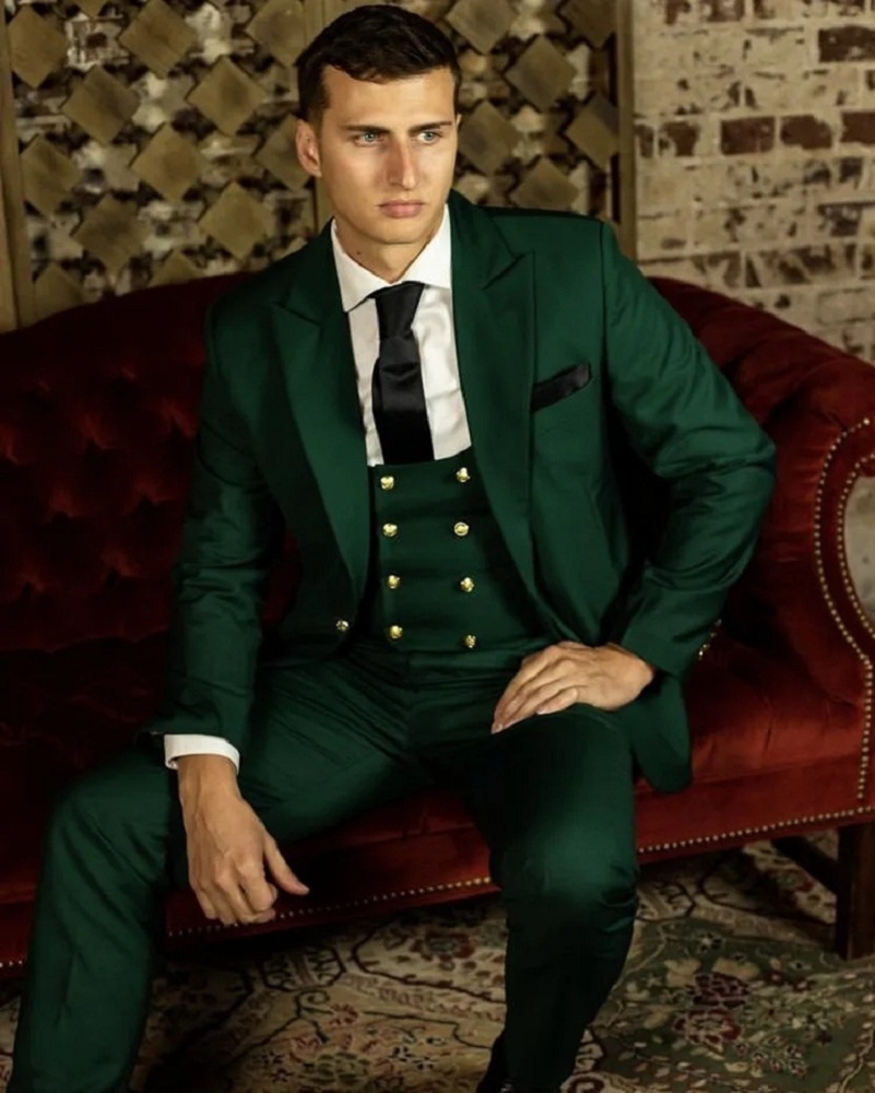 グリーンクラシックメンズスーツフォーマルウェディングパンツコ - Latest Men Formal Wear のレビューと価格