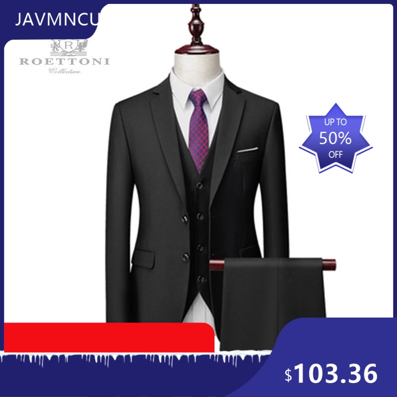 メンズスリムフィットプレミアムスーツセット 結婚式 新郎介添 - Men'S Formal Wear For Graduation のレビューと価格