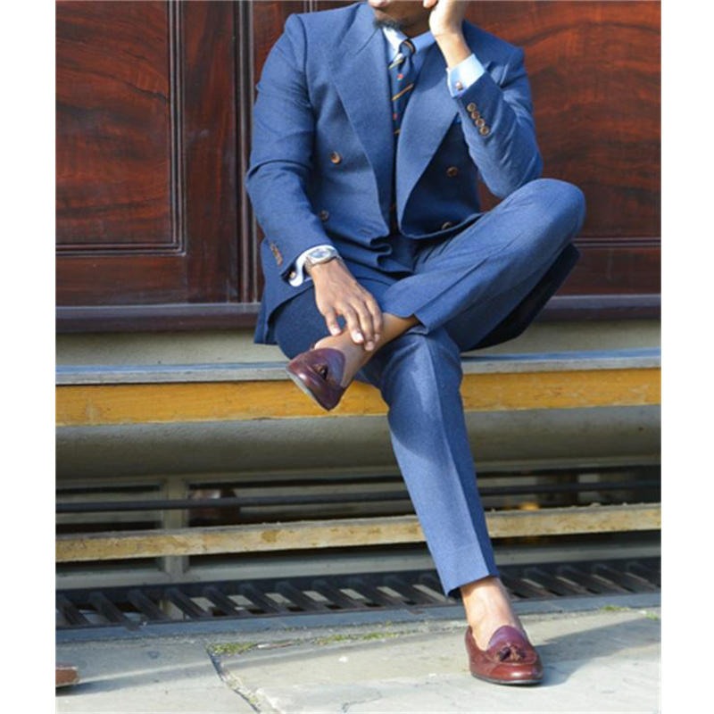 ダークブルーのフォーマルメンズスーツ,2ピース,結び目付きラ - Men Formal Wear Pants のレビューと価格