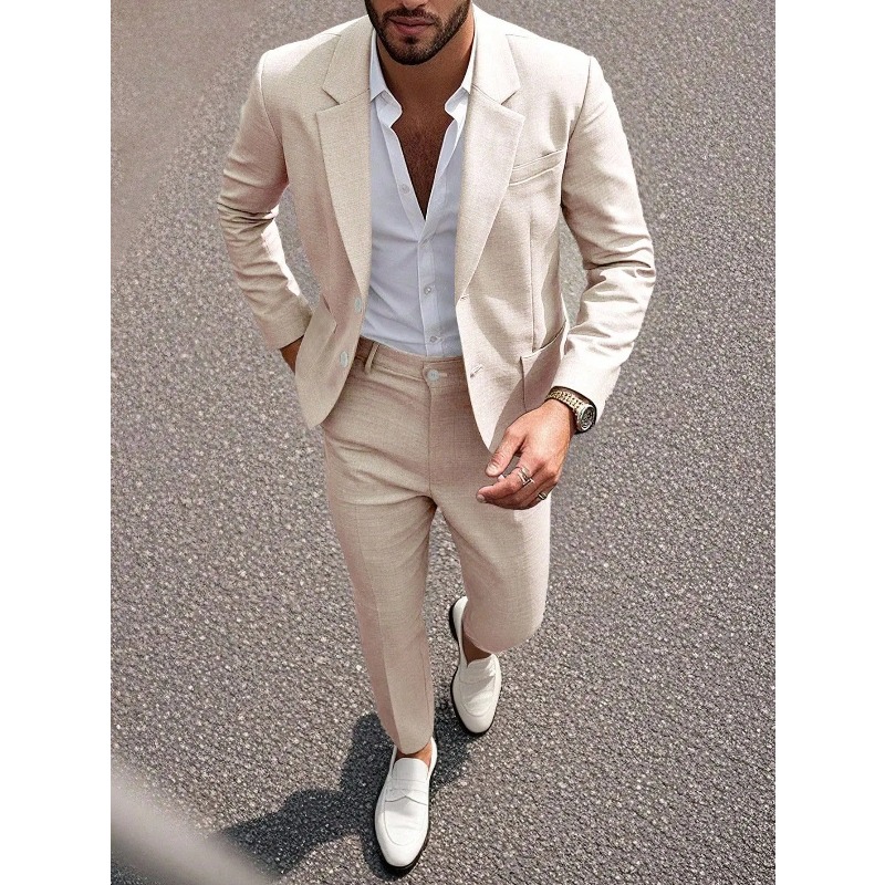 ビジネスマン向け無地スーツ＆パンツセット、スリムフィット、大 - Men Formal Wear Pants のレビューと価格