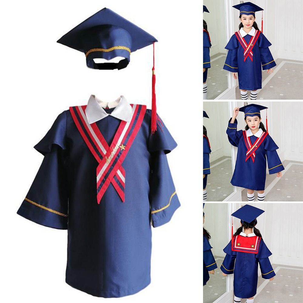 2 ピース/セット幼稚園児卒業ガウン名誉卒業帽子タッセル付き - Men'S Formal Wear For Graduation のレビューと価格