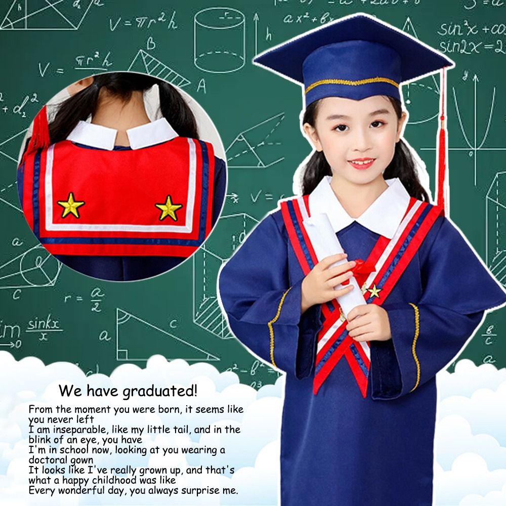 2 ピース/セット幼稚園児卒業ガウン名誉卒業帽子タッセル付き - Men'S Formal Wear For Graduation のレビューと価格