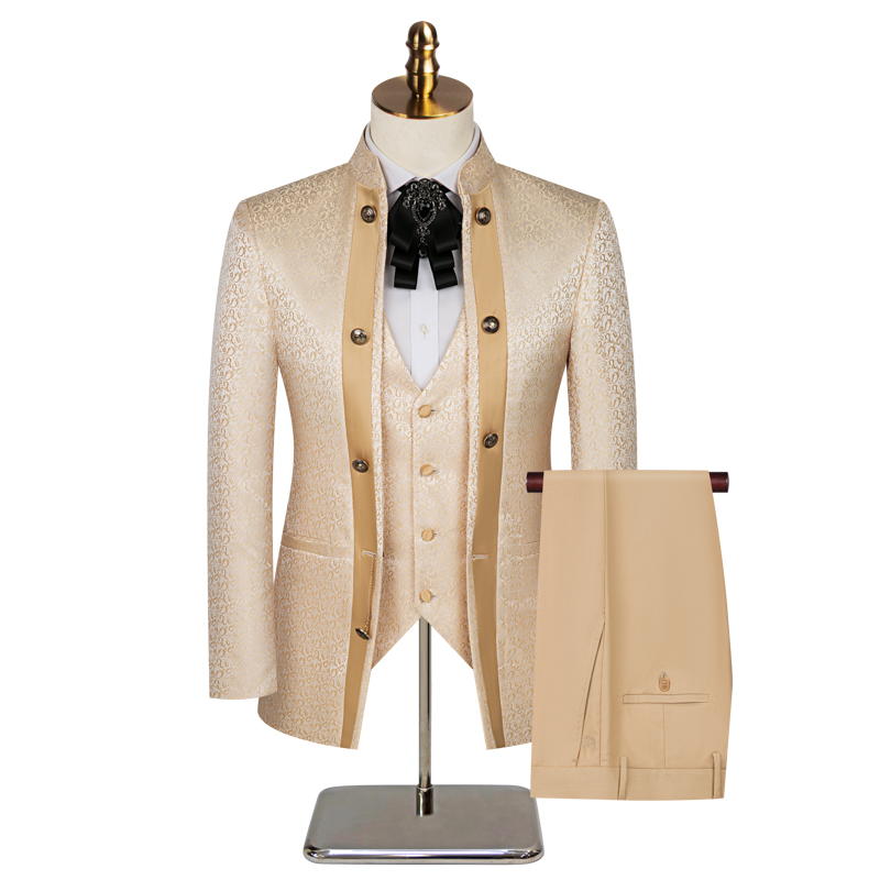 2026年ジャカード3ピースメンズスーツセット スタイリッシ - Men'S Formal Dinner Wear のレビューと価格