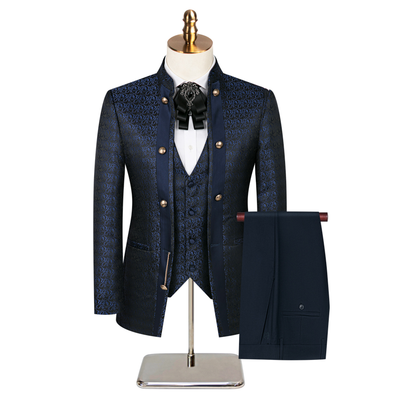 2026年ジャカード3ピースメンズスーツセット スタイリッシ - Men'S Formal Dinner Wear のレビューと価格