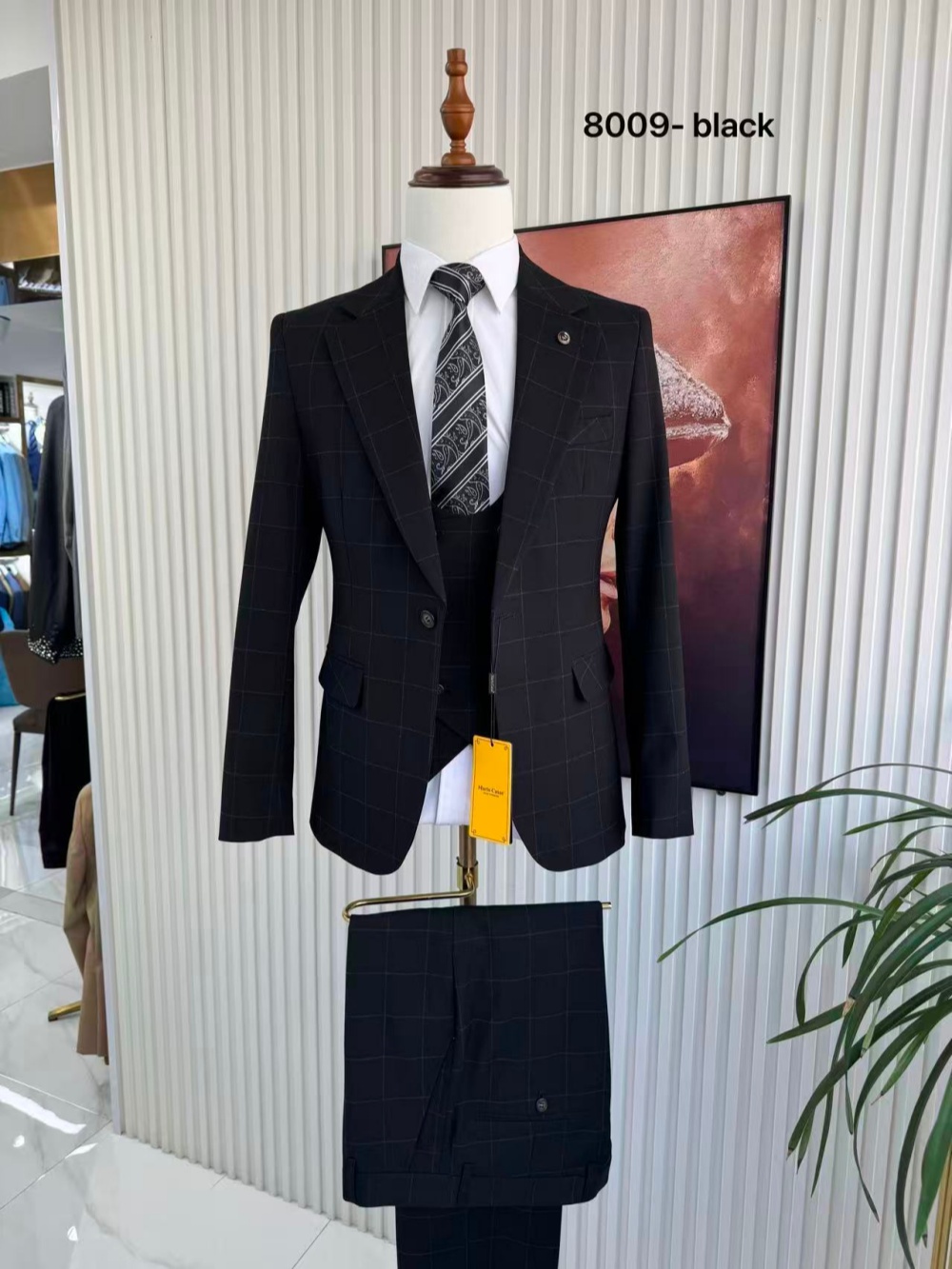 メンズプレイドタキシード3ピースジャケットベストパンツ誕生日 - Men Formal Wear Pants のレビューと価格