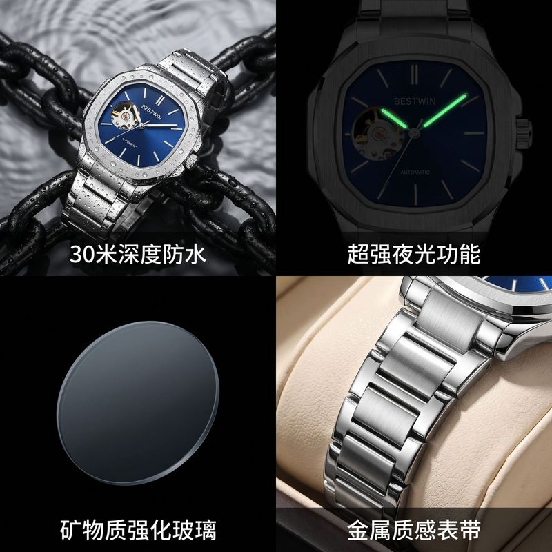 ビジネスマン向け、フルオートマチック機械式腕時計。ステンレス - Men'S Formal Wear Watches のレビューと価格