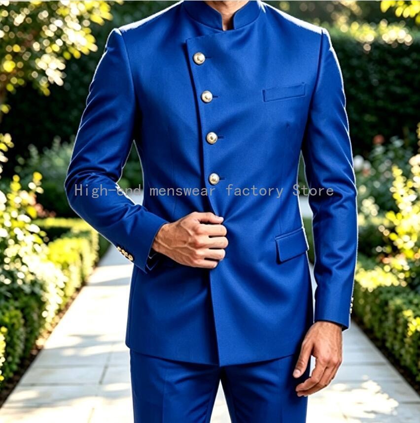最新デザインの2ピースセット、チャイナ風メンズスーツ、スリム - Latest Men Formal Wear のレビューと価格