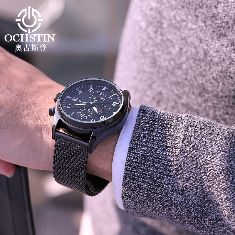 OCHSTIN パイロットメンズクォーツ時計ストップウォッチ - Men'S Formal Wear Watches のレビューと価格
