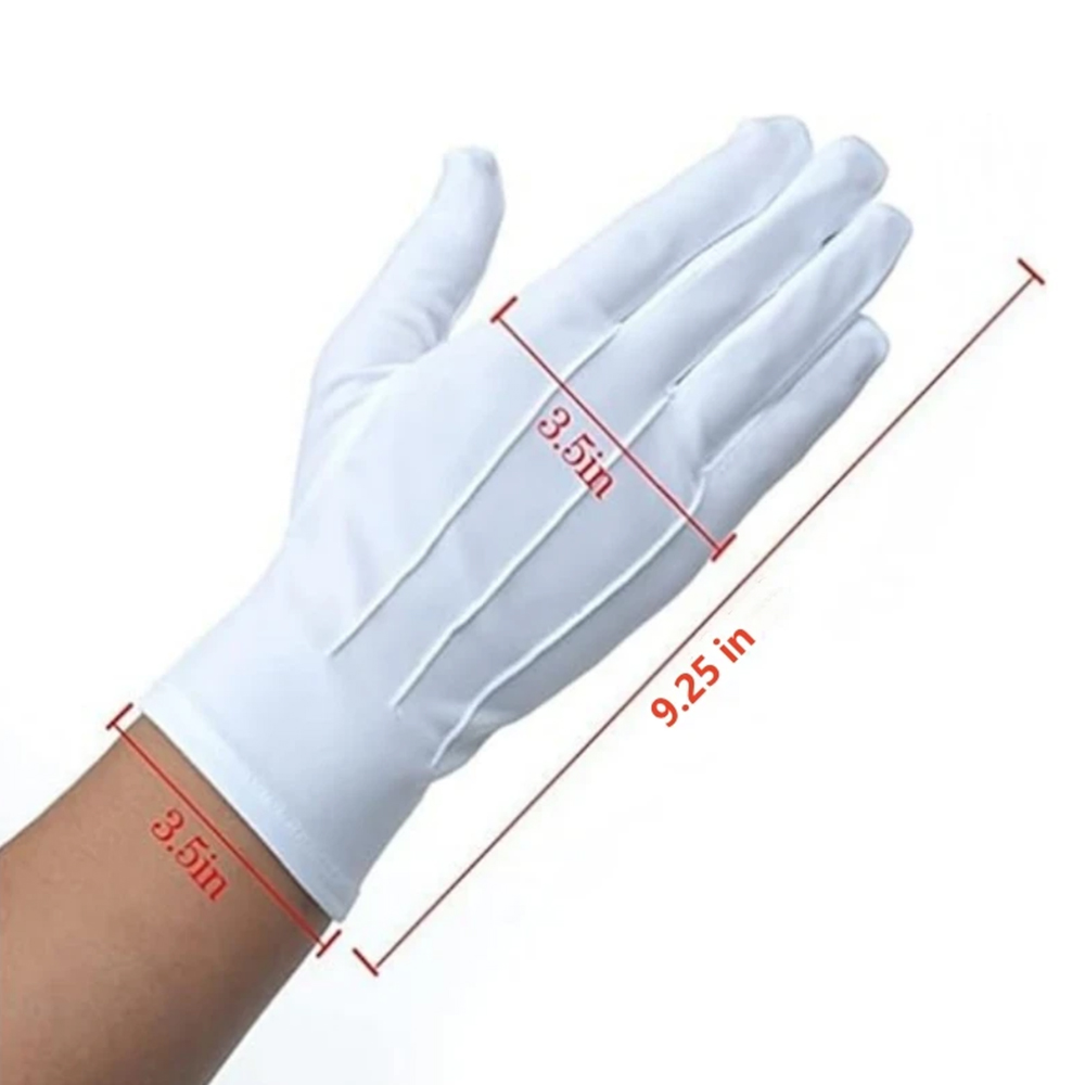 1/2ペア ホワイトコットン手袋 メンズ フォーマルユニフォ - Formal Wear Gloves Men のレビューと価格