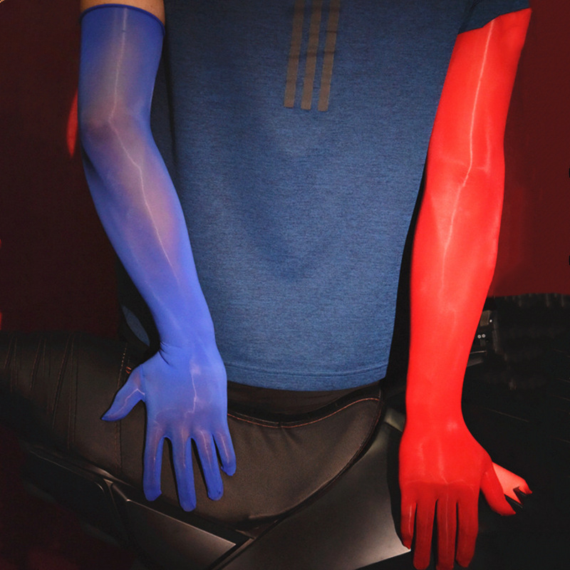 男性用のきらびやかな手袋,5本の指の傷防止手袋,長い,透明, - Formal Wear Gloves Men のレビューと価格
