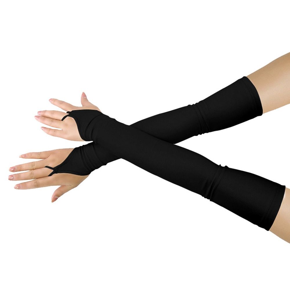 女性と男性のための黒い指先のない手袋、長い手袋、柔らかく通気 - Formal Wear Gloves Men のレビューと価格