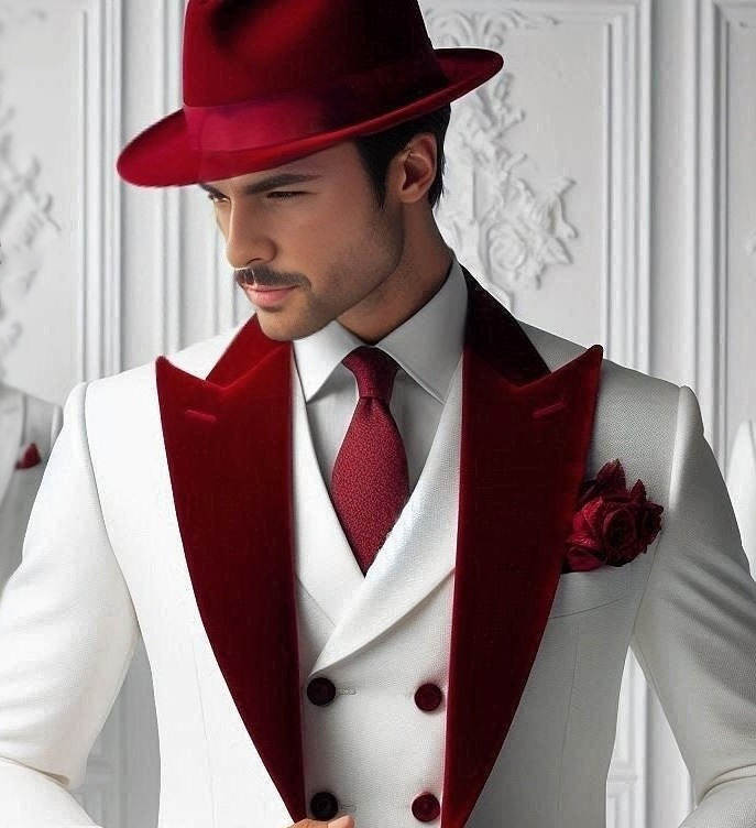 フォーマルメンズタキシード ベルベット3ピース ジャケット  - Men'S Formal Wear For Graduation のレビューと価格