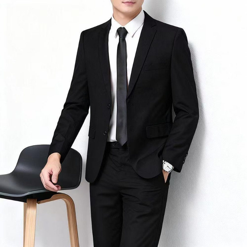 メンズ 韓国風 カジュアルスーツセット。高校卒業式の司会者向 - Men'S Formal Wear For Graduation のレビューと価格