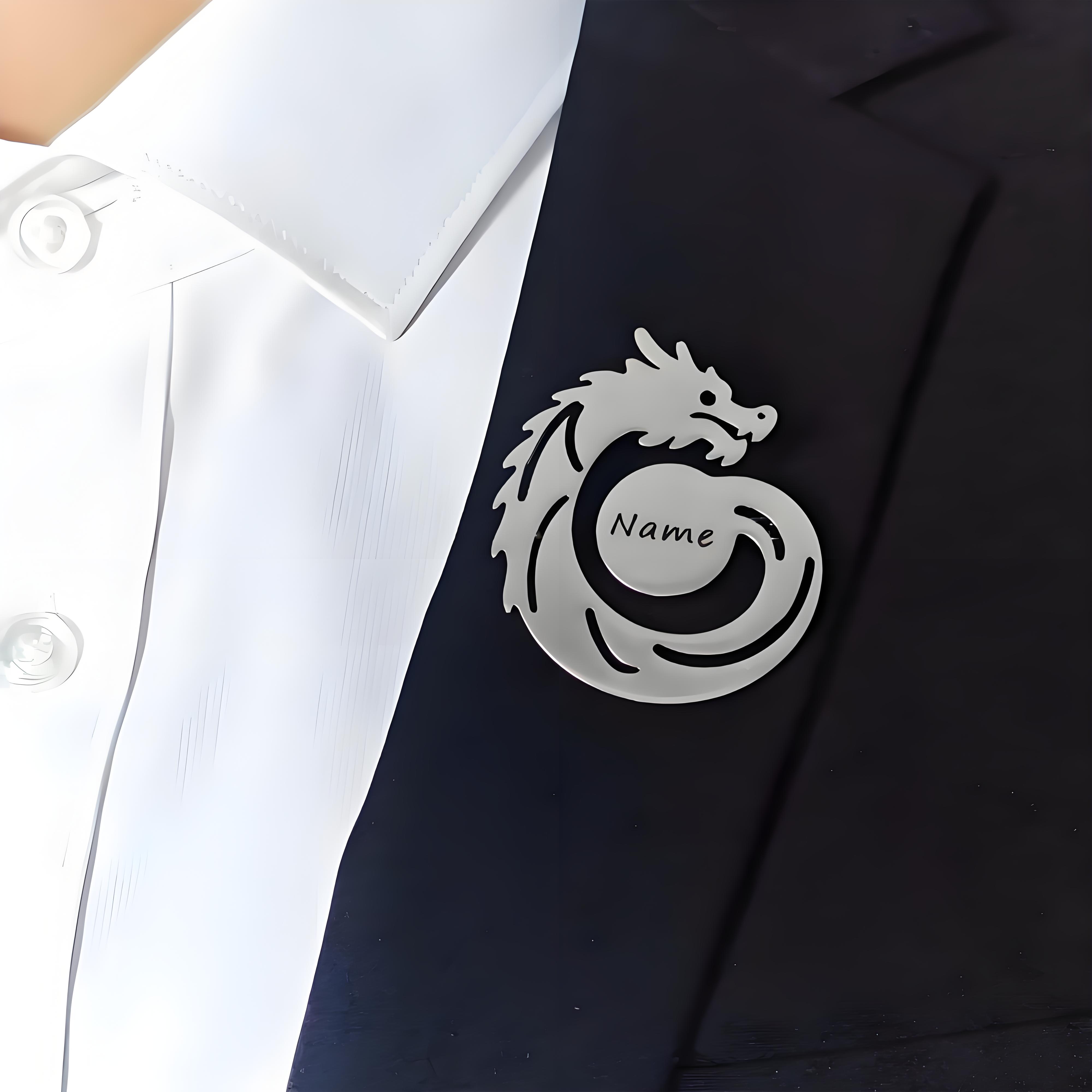 カスタムネームドラゴンブローチ、パーソナライズされた彫刻アク - Men'S Formal Ethnic Wear のレビューと価格