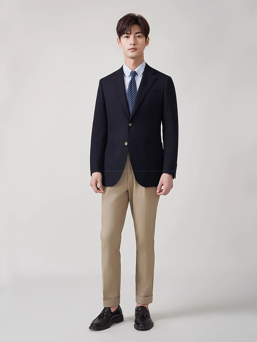 メンズプレミアム50%ウールブレザースーツセット アメリカ高 - Men'S Formal Wear For Graduation のレビューと価格