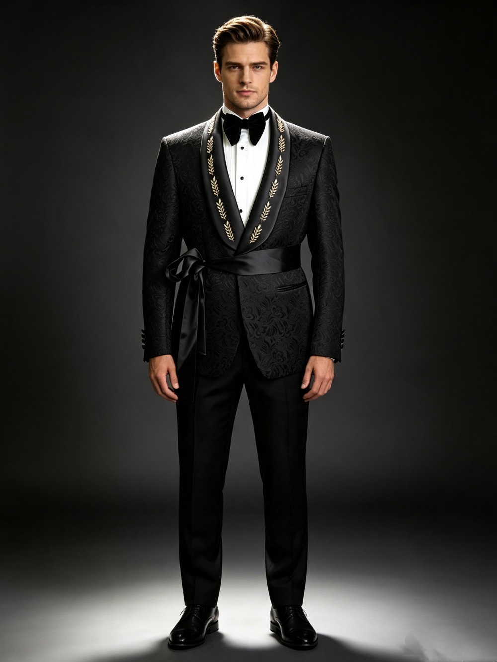 フォーマルウェディングタキシード ジャカードサッシュ 2ピー - Men'S Formal Wear For Graduation のレビューと価格