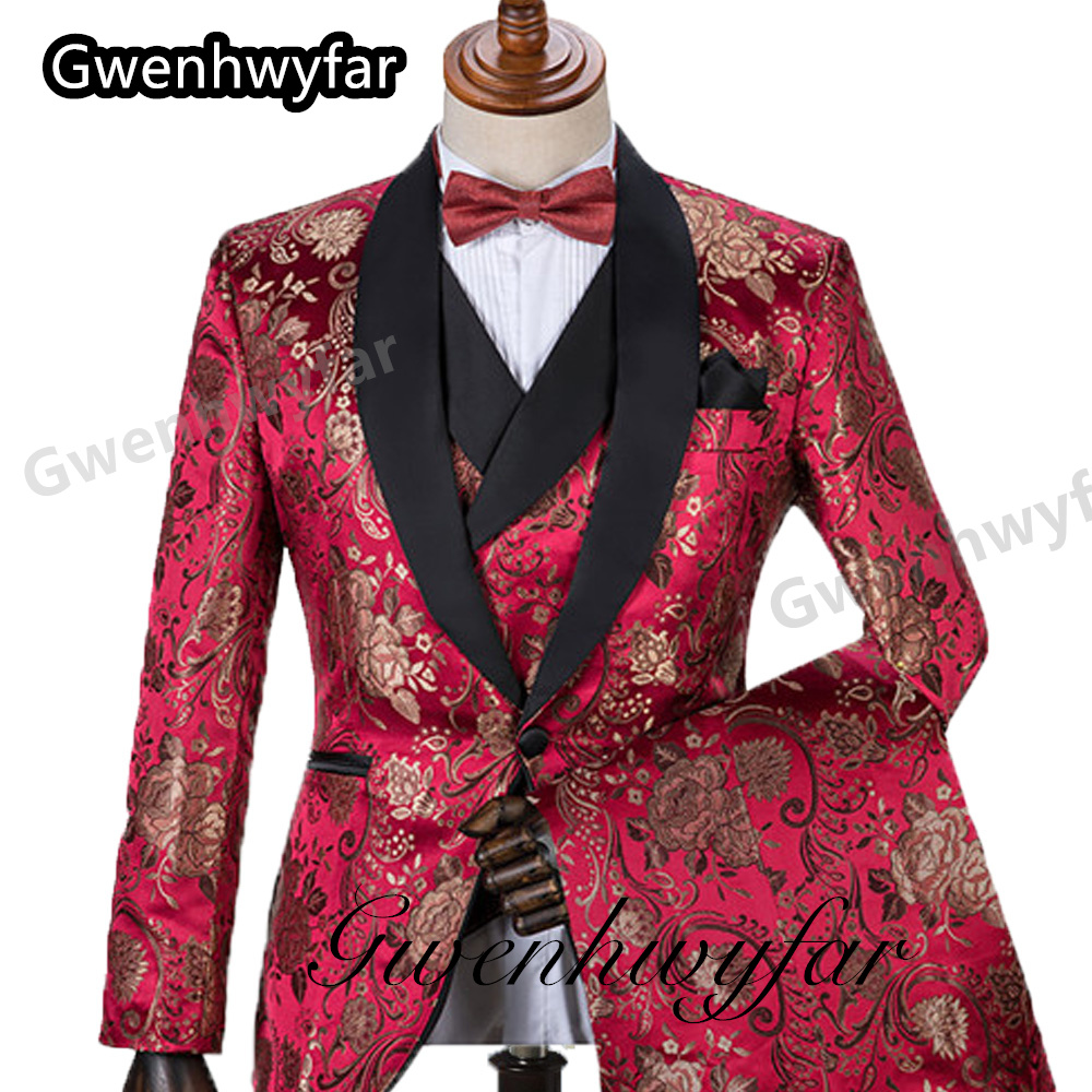 Gwenhwyfar パターン男性スーツ結婚若い男性スーツ春 - Men Formal Wear Pants のレビューと価格