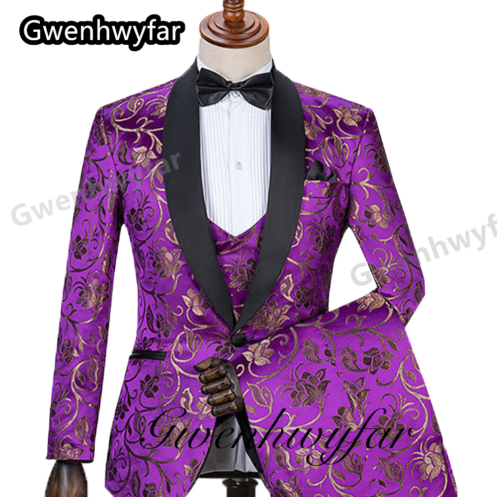Gwenhwyfar パターン男性スーツ結婚若い男性スーツ春 - Men Formal Wear Pants のレビューと価格