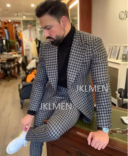 千鳥格子のメンズスーツ,ヴィンテージの結婚式の服,ストライプ - Men Formal Wear Pants のレビューと価格