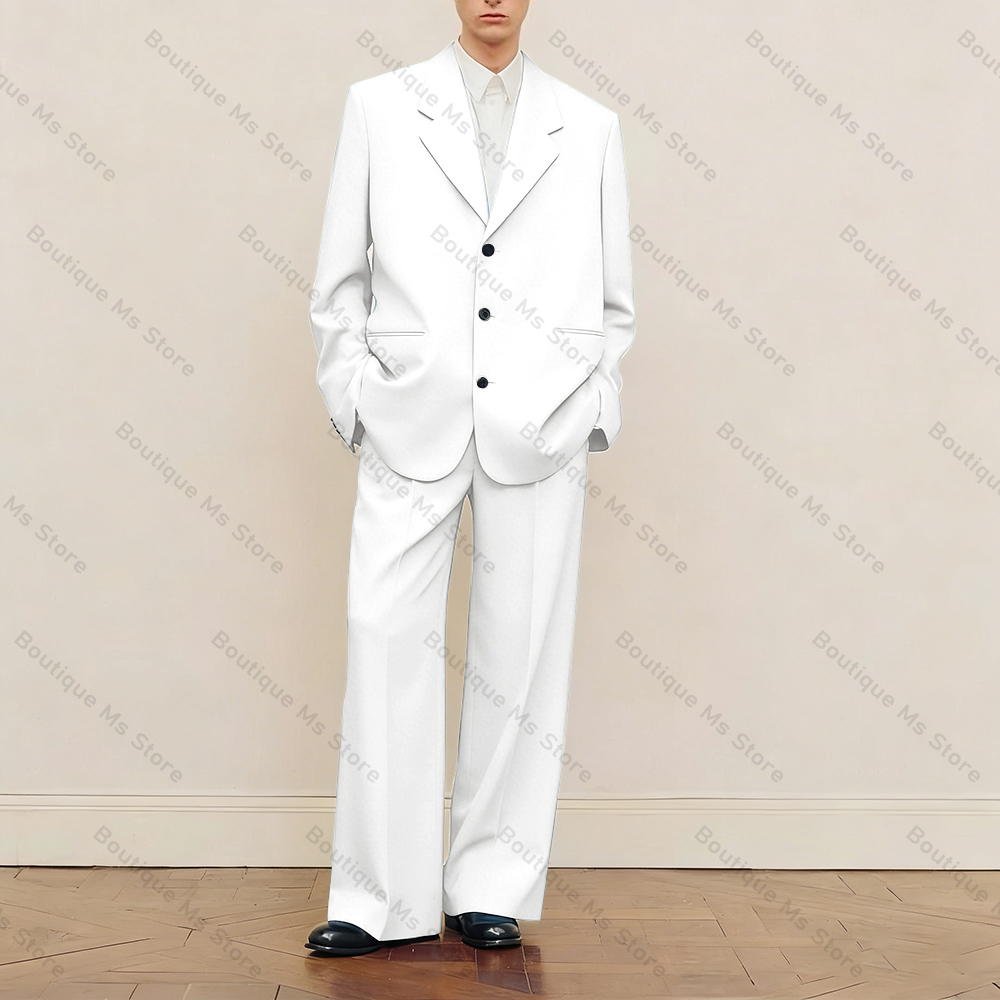 メンズ ブラック オーバーサイズ スーツセット シングルブレ - Men Formal Wear Pants のレビューと価格