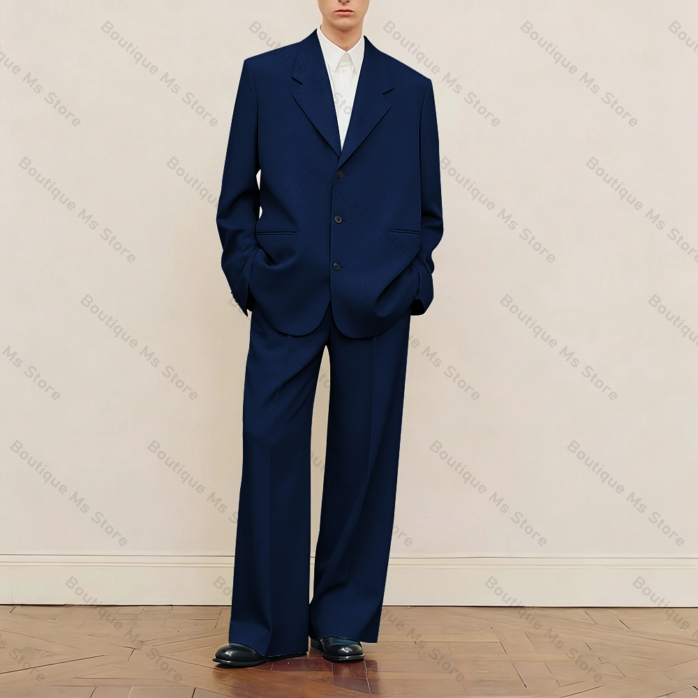 メンズ ブラック オーバーサイズ スーツセット シングルブレ - Men Formal Wear Pants のレビューと価格