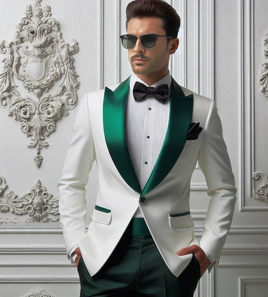 カスタムメイドの上質なメンズタキシード、ピークドラペル、2ピ - Men'S Formal Wear For Graduation のレビューと価格