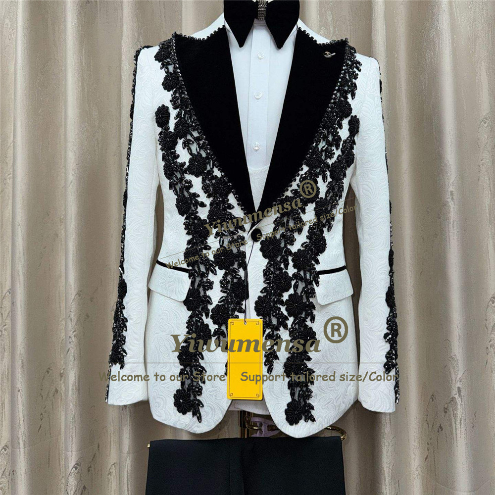 最新デザインの男性用ウェディングスーツ ダイヤモンドビーズア - Latest Men Formal Wear のレビューと価格