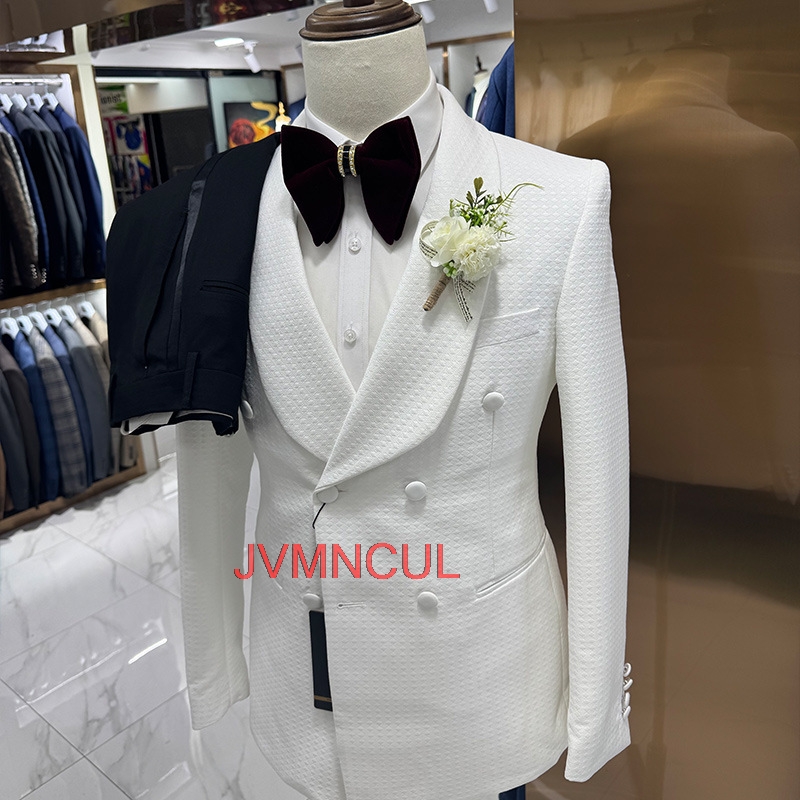 メンズジャカード3ピーススーツ テーラードフィット エレガン - Men'S Formal Wear For Reception のレビューと価格