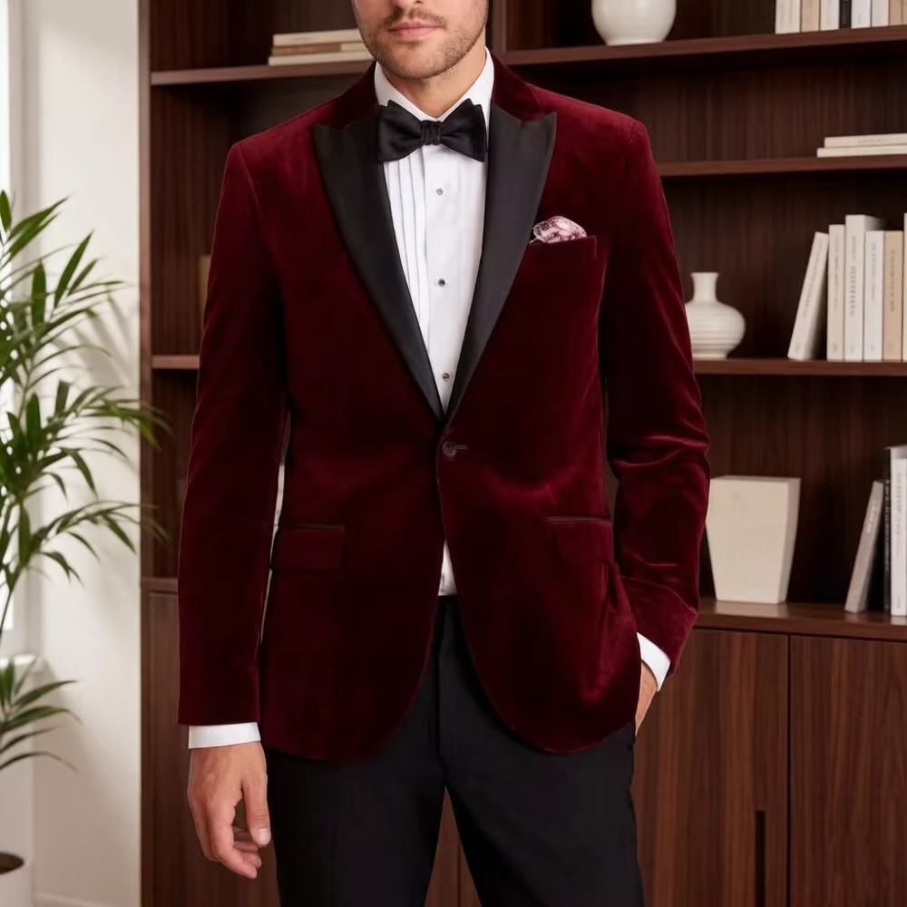ベルベットブレザースーツ メンズフォーマル スリムフィット  - Men'S Formal Wear For Reception のレビューと価格