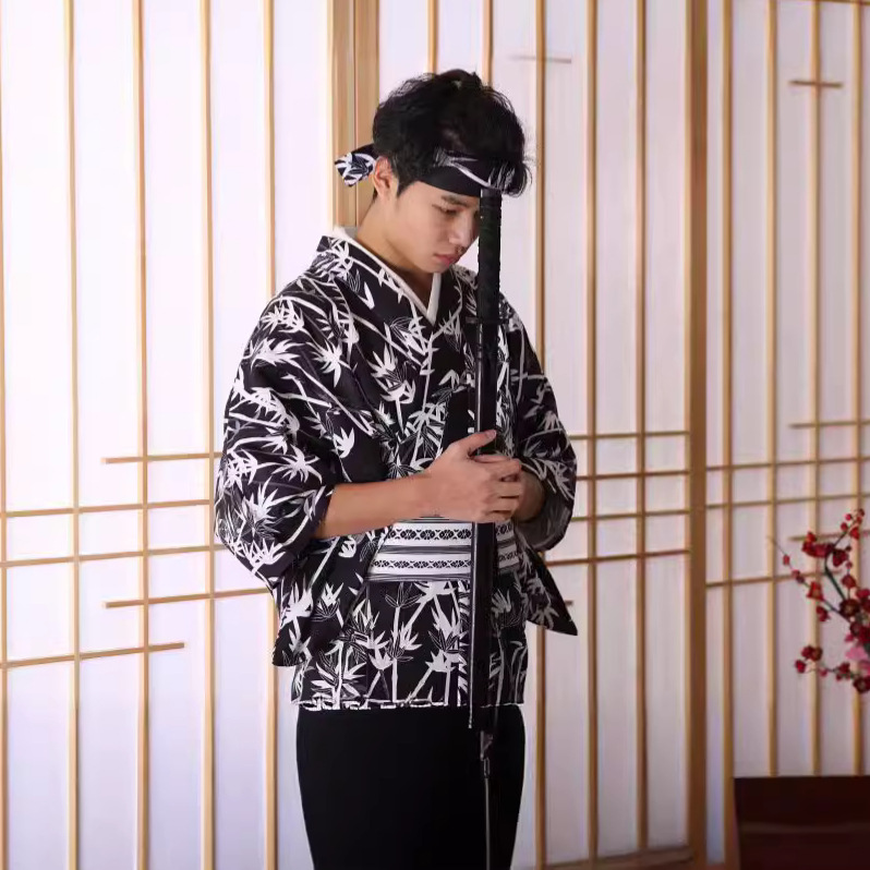 メンズ和風竹模様着物 – しわになりにくい繊維生地、写真撮影 - Men Formal Wear Photoshoot のレビューと価格